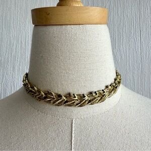 Vintage Goldtone Leaf Linked Necklace